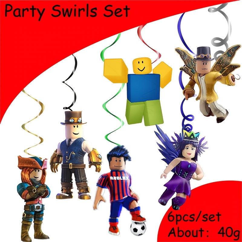 

6pcs Roblox Theme Spiral Birthday Party Decorations, Superhero Robot Game Party Supplies, Paper Material, Paper Material, Birthday Occasion, Occasion, Universal Occasion, Superhero Theme