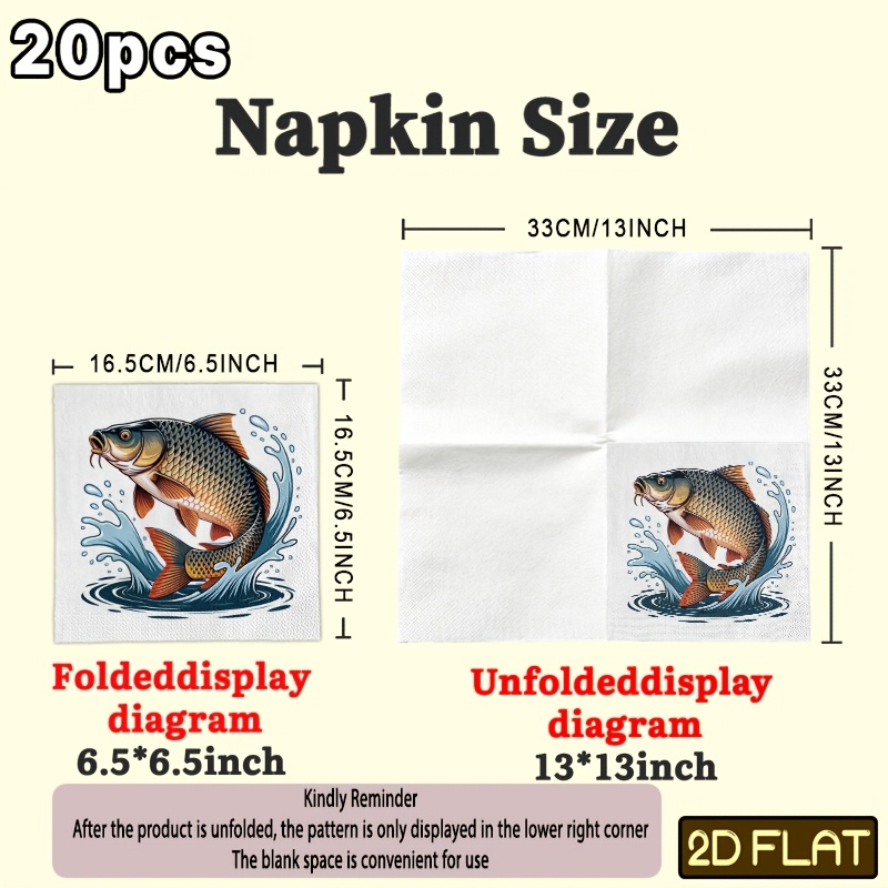 TEMU 20pcs Napkins Water Paper Napkin , Suitable For Party Paper, Outdoor For Party Paper, Western Restaurant Paper, Household Kitchen Napkins,