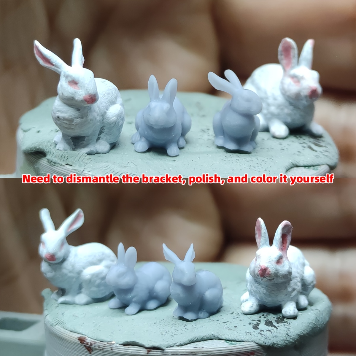 3D Printed Miniature Rabbit Model Kit