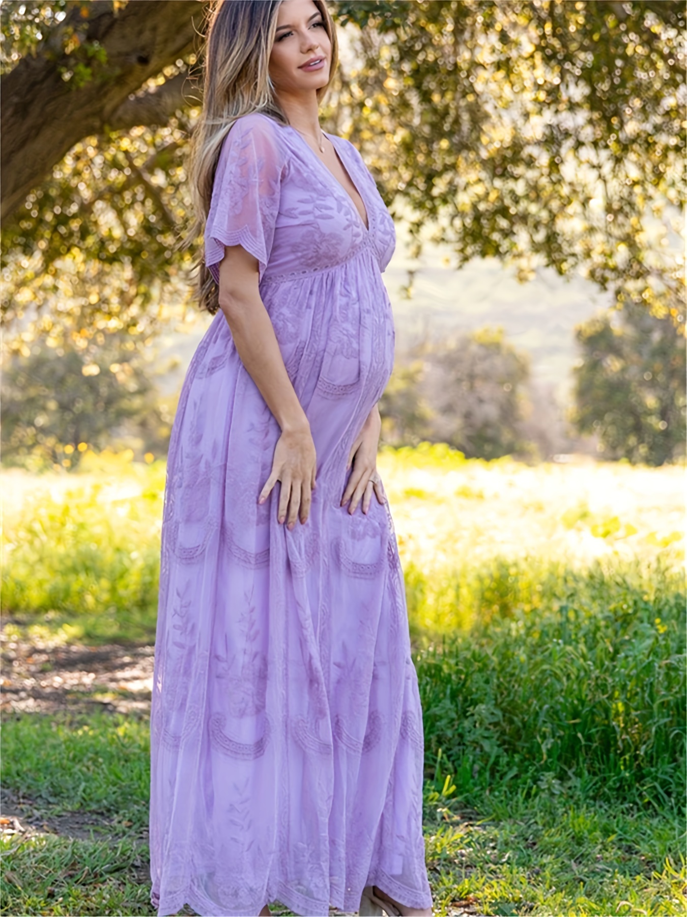 open lace back dress Lavender Garden Romance Midi Dress main image 0