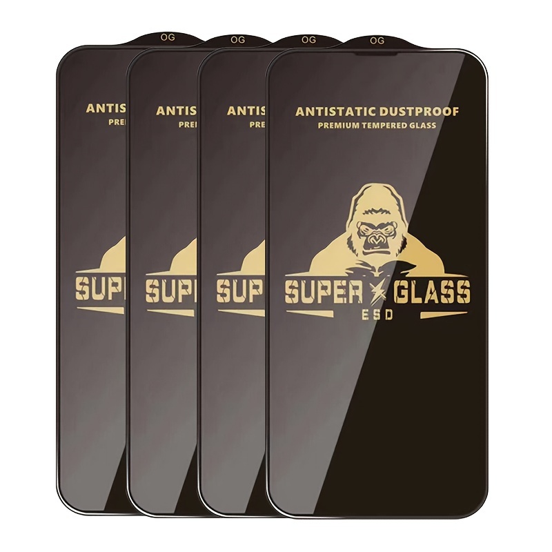 E-shop 4 Stück Passend für iPhone 17 16 15 Pro Max 11 12 13 14 Plus X XS XR XS 8 Schutzfolie, Vollbild Großbogen Gehärtete Folie, Galvanisierte