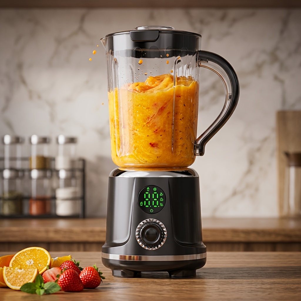 TEMU Personal Portable Milkshake And Smoothie Blender - 250w Cordless Design With 600ml Cup, Led Display & Variable Speed, Ideal For Kitchen, Travel,