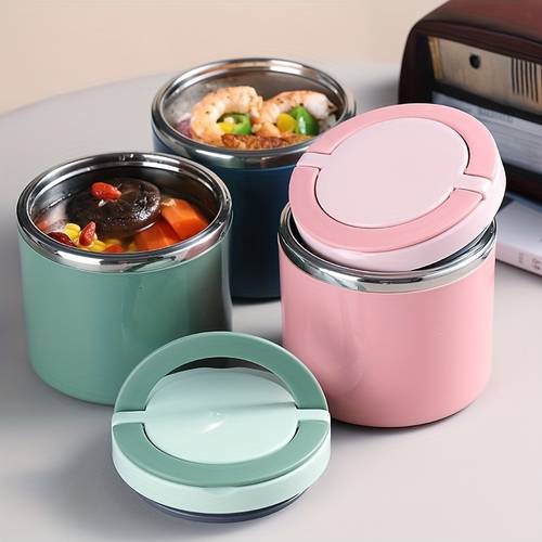 stainless steel insulated lunch jar large capacity reusable food container for soup breakfast ideal for school college and office use