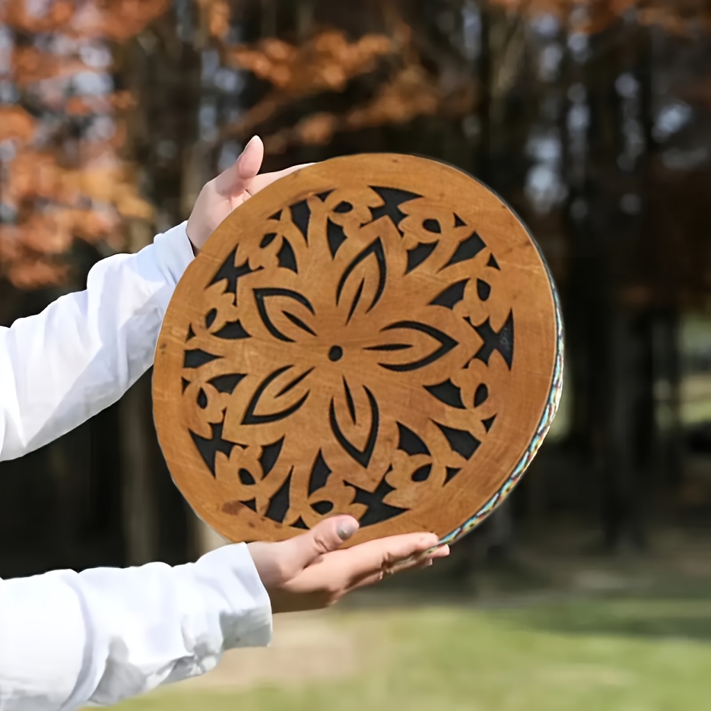 handgefertigte birkenholz-stream-drum mit einer größe von 20,32/25,4/30,48 cm - echte handgefertigte schamanen-drum, die regenklinge für klangtherapie, yoga und meditation erzeugt |  