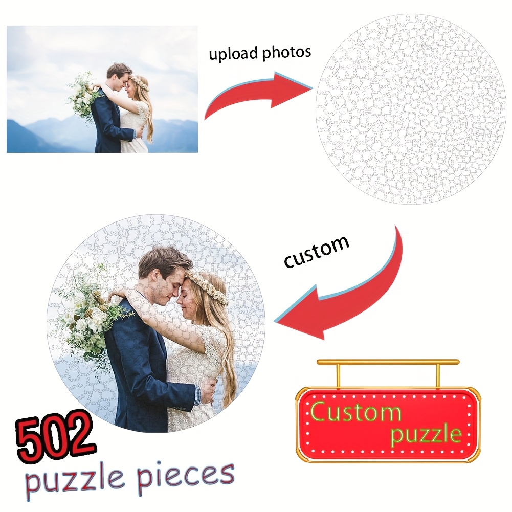 Custom 502pcs Round Wooden Puzzle, Personalised