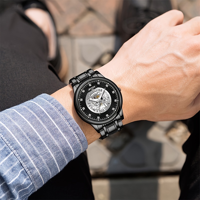 Reloj Impermeable de Acero Inoxidable Reloj Deportivo de Pulsera para Hombre