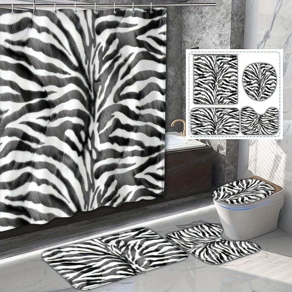 

1/4pcs Imitation Bath , 12 , Pattern Printed Bathroom , Bathroom , U-shaped Pad, Toilet Pad, Bathroom Accessories
