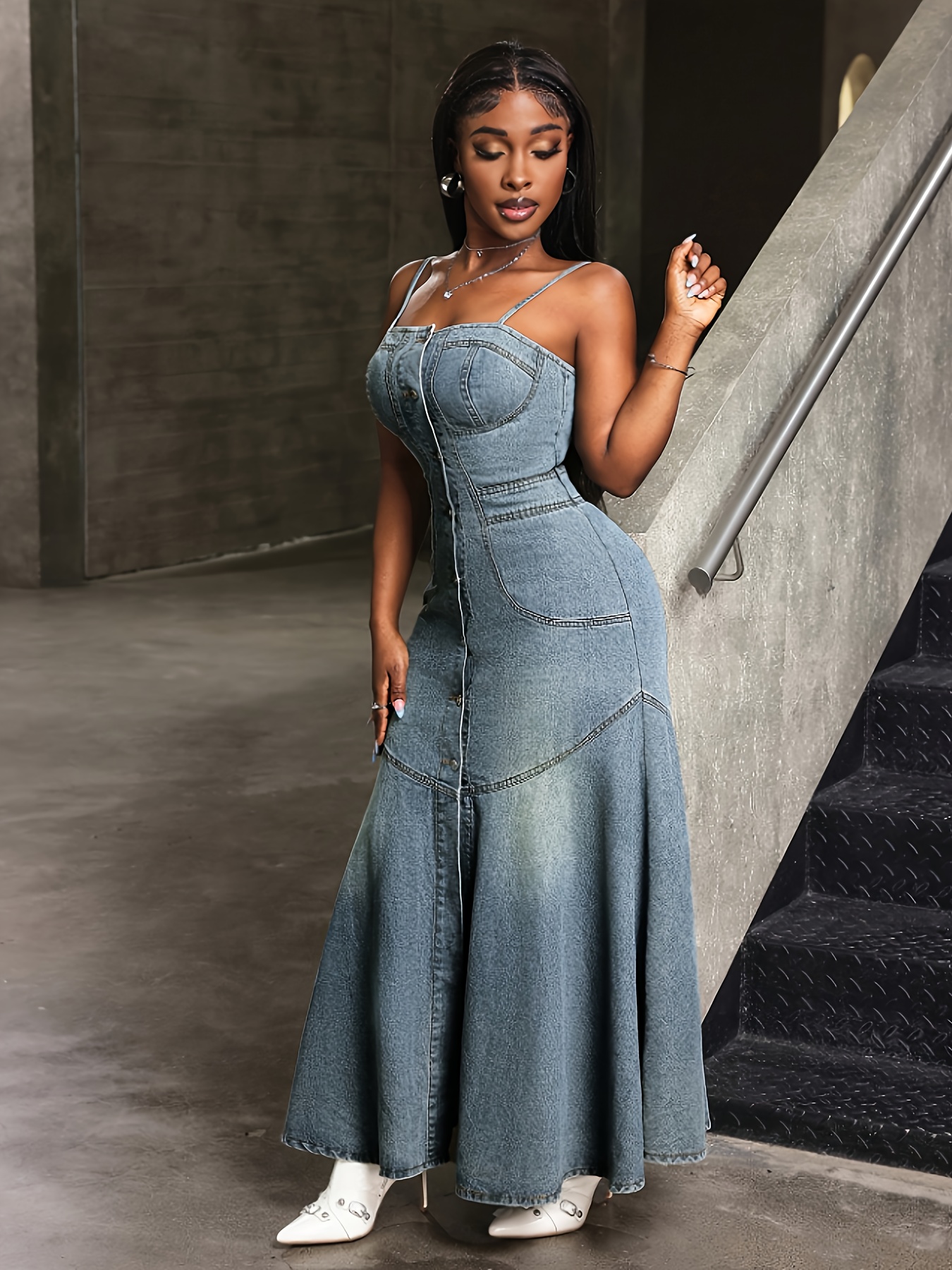 denim tube top dress GIANA STRAPLESS DENIM TUBE TOP main image 1