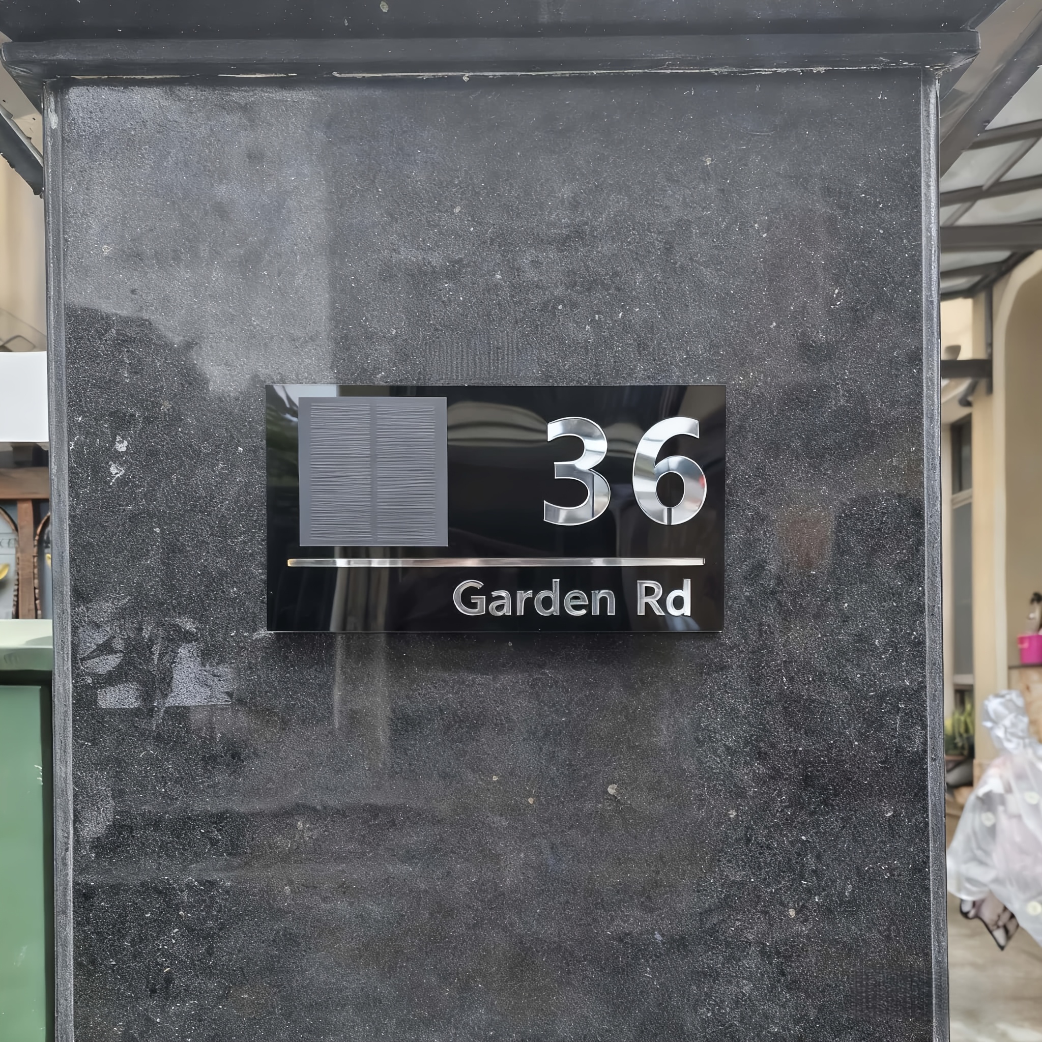 Image of Custom Led Illuminated Acrylic House Number Plate - Solar-powered Address Sign With Wireless Design, No Wiring Needed - Ideal For Shops, Apartments, Homes, Gardens As A Unique Wall Decoration