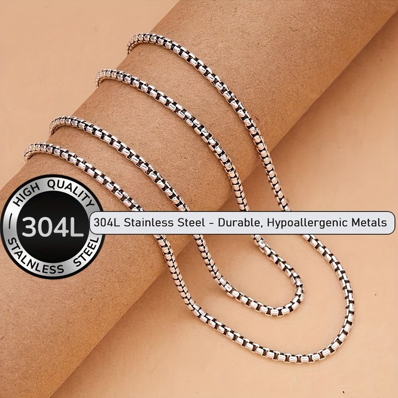 TEMU YANHUI Gioielli 1 pz Collane in acciaio inossidabile 304L qualit� per donna, gioielli , idee per il matrimonio, 18-28 pollici opzionali - Catena