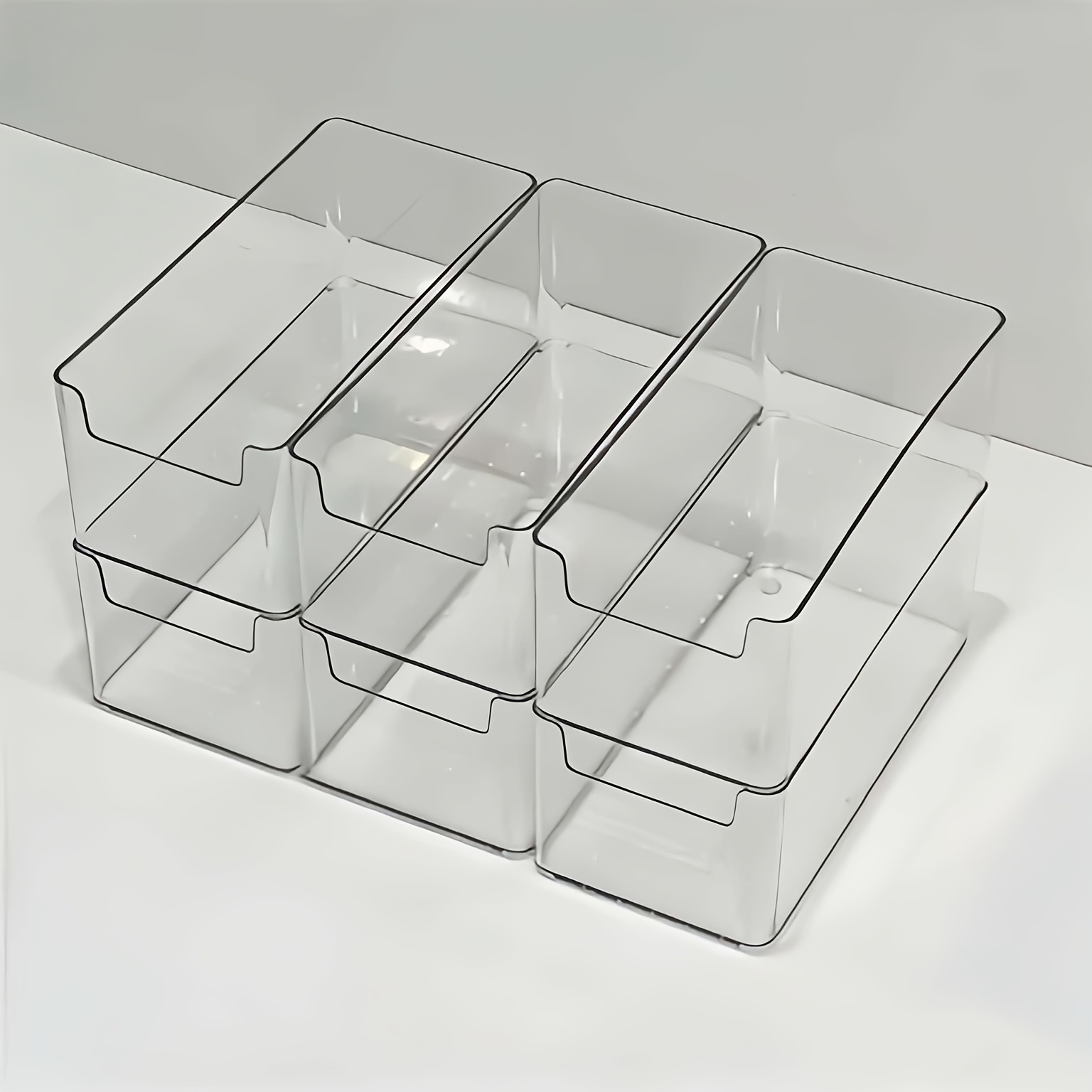 TEMU 6pcs Acrylic Storage Box, Cosmetic Storage Box, Multi-functional Drawer With Built-in Dividers, Storage And Organization Master, Transparent