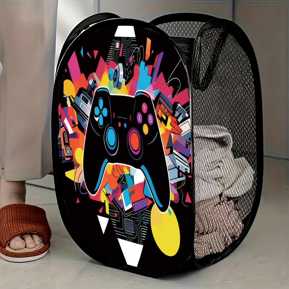 TEMU 1pc Colorful Gaming Controller Mesh Pop-up Laundry Hamper For And Organization In Your Home Or Office