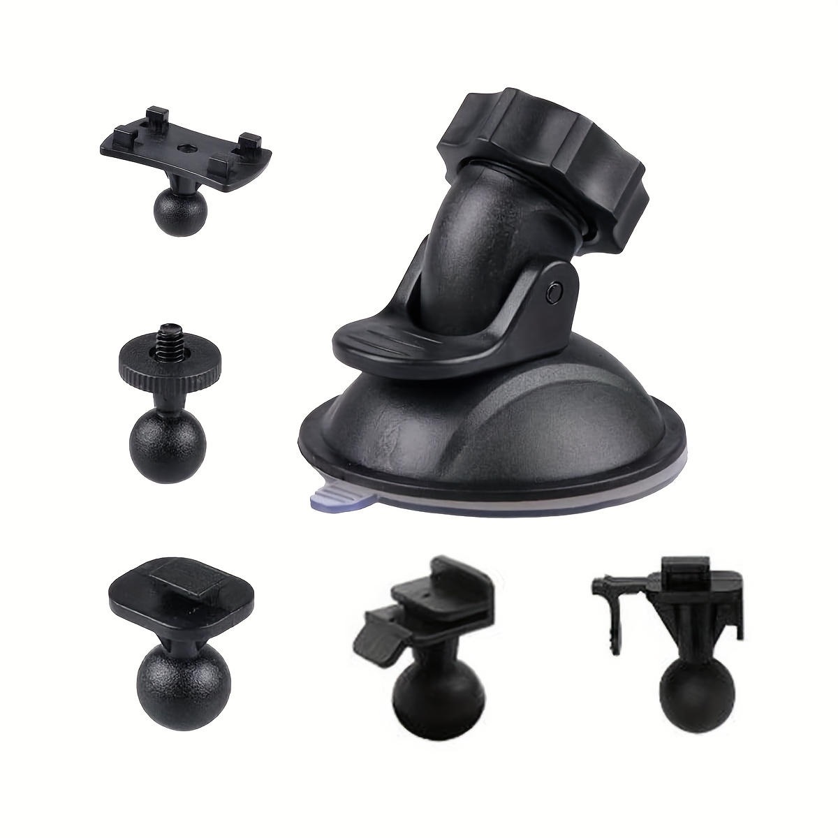 

Car Dash Mount With 5 Adapters - Rotatable Suction Cup Holder For Gps & Dvr Devices, Abs Material