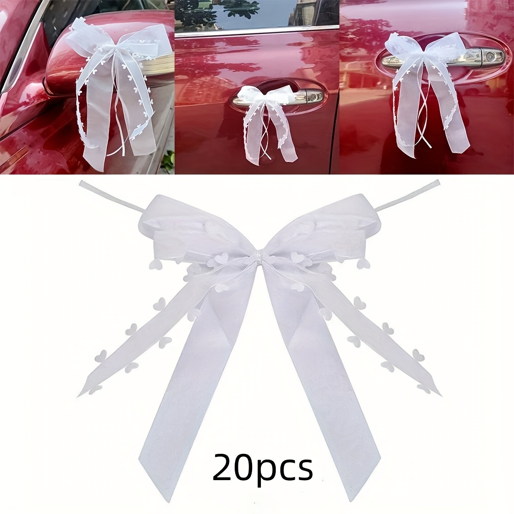 Image of 20 Wedding Bow Ribbons, Suitable For Car Seats, Chairs, Parties, Festivals, Wedding Arches, Vases, And Photo Prop Decorations