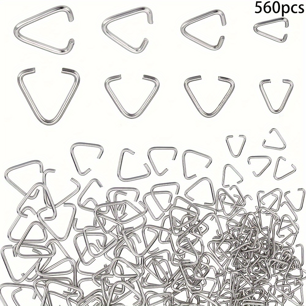 

560pcs Triangle Open Jump Rings Bails For Jewelry Making - Iron Material, Silver Pinch Bails Hanger Connectors For Earrings, Bracelets, Keychains, And Christmas Tree Decorations