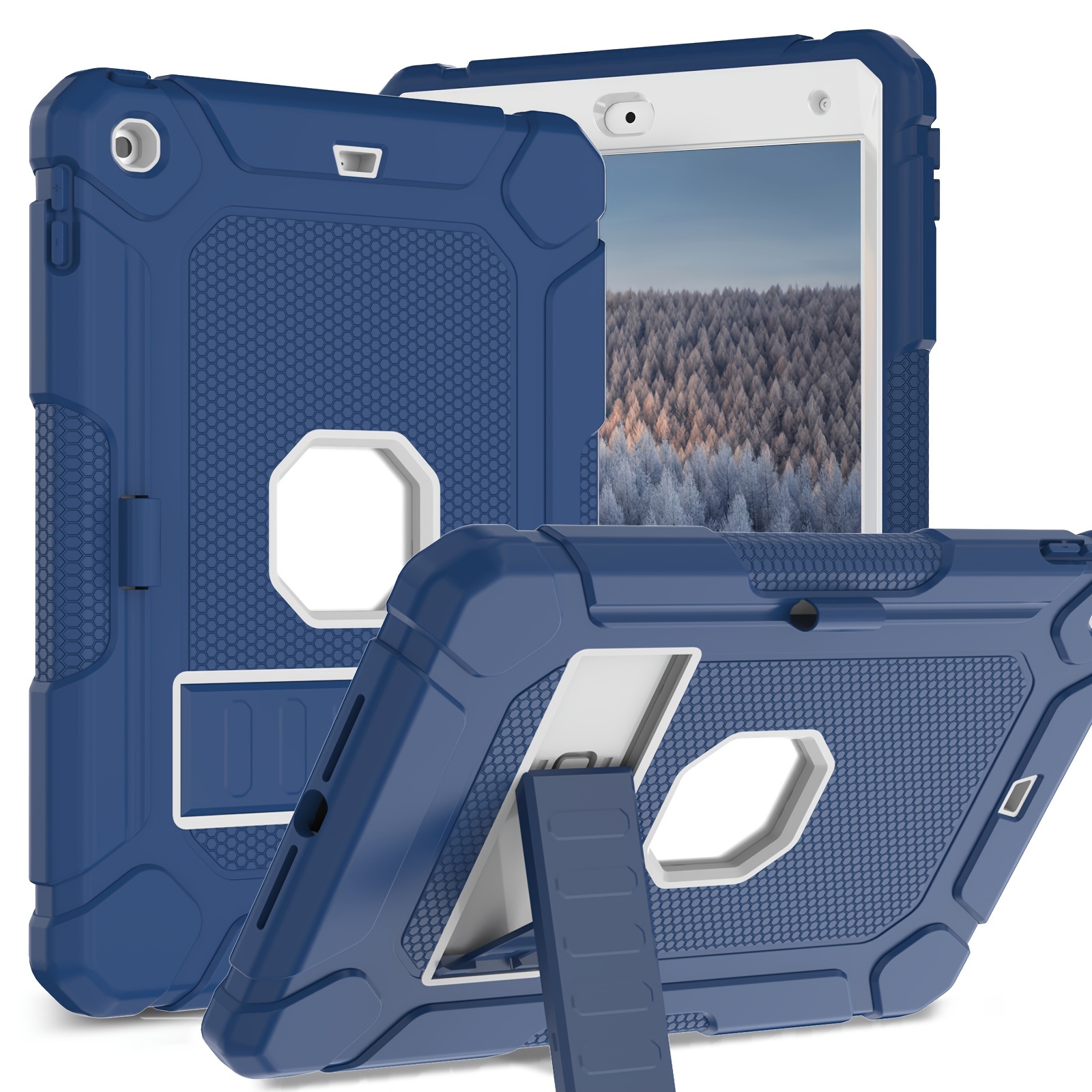 Beschermhoes compatibel met iPad 9 8 7e generatie (10,2 inch, 2021/2020/2019), ondersteunt het opladen van Pencil 2e gen, auto-wekker/slaap (grijs