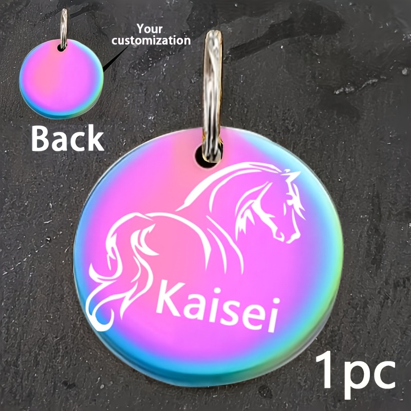 TEMU Étiquettes d'identification personnalisées pour cheval - Nom/Numéro/ gravés sur mesure, adaptées aux cavaliers, étiquettes pour avec plaquettes