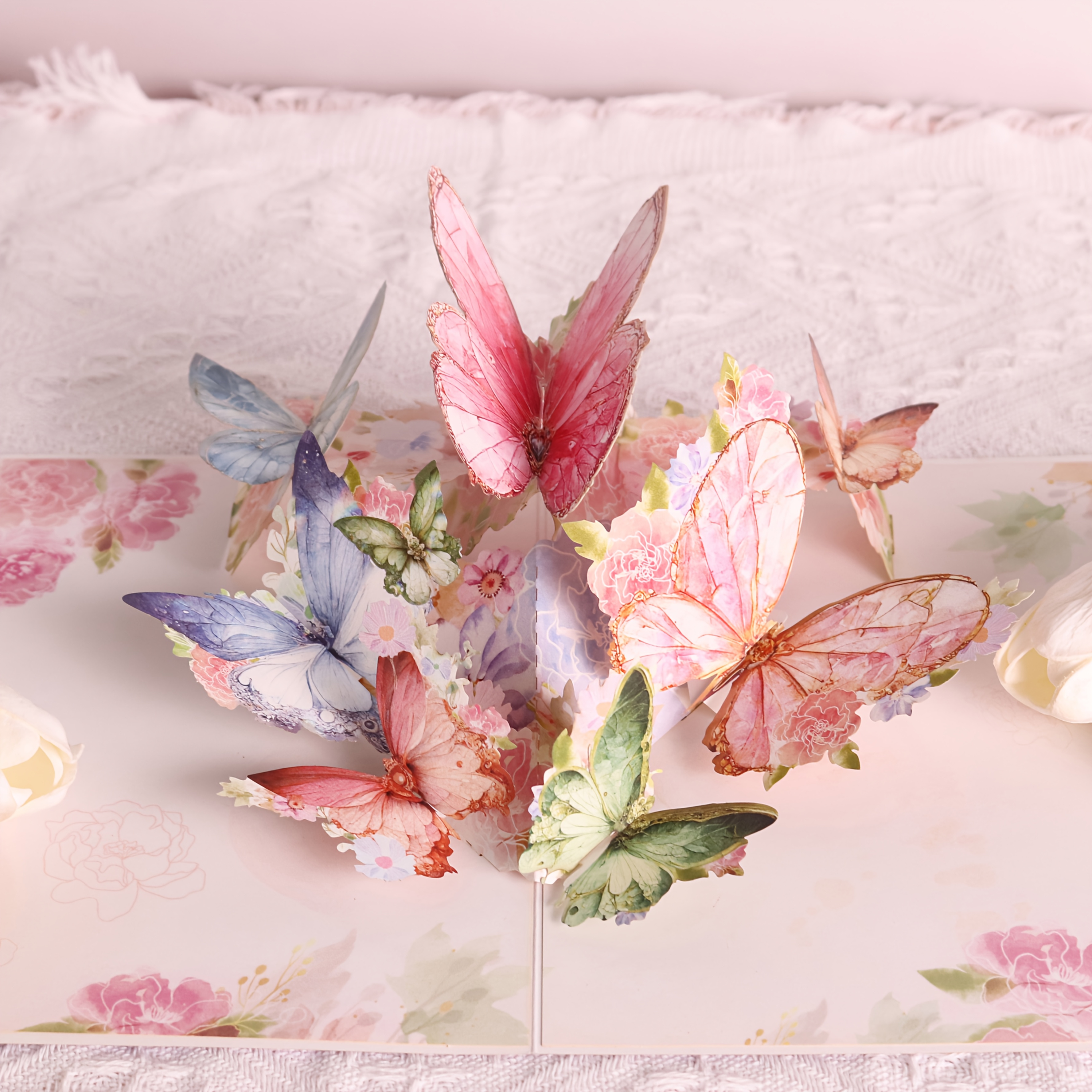 1pc Pink Greeting Card, Along With An Exquisite Envelope. As A Or To , It Can A , Making It Extremely Romantic!