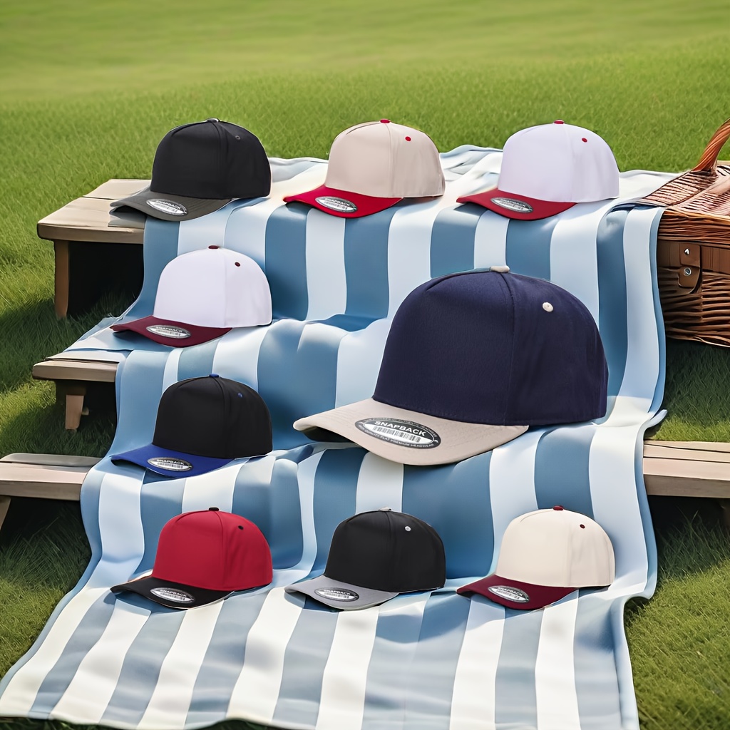 

9 Pcs Outdoor Sports Hats, Fashion Sports Baseball Caps, Casual Color Matching Breathable Hats.