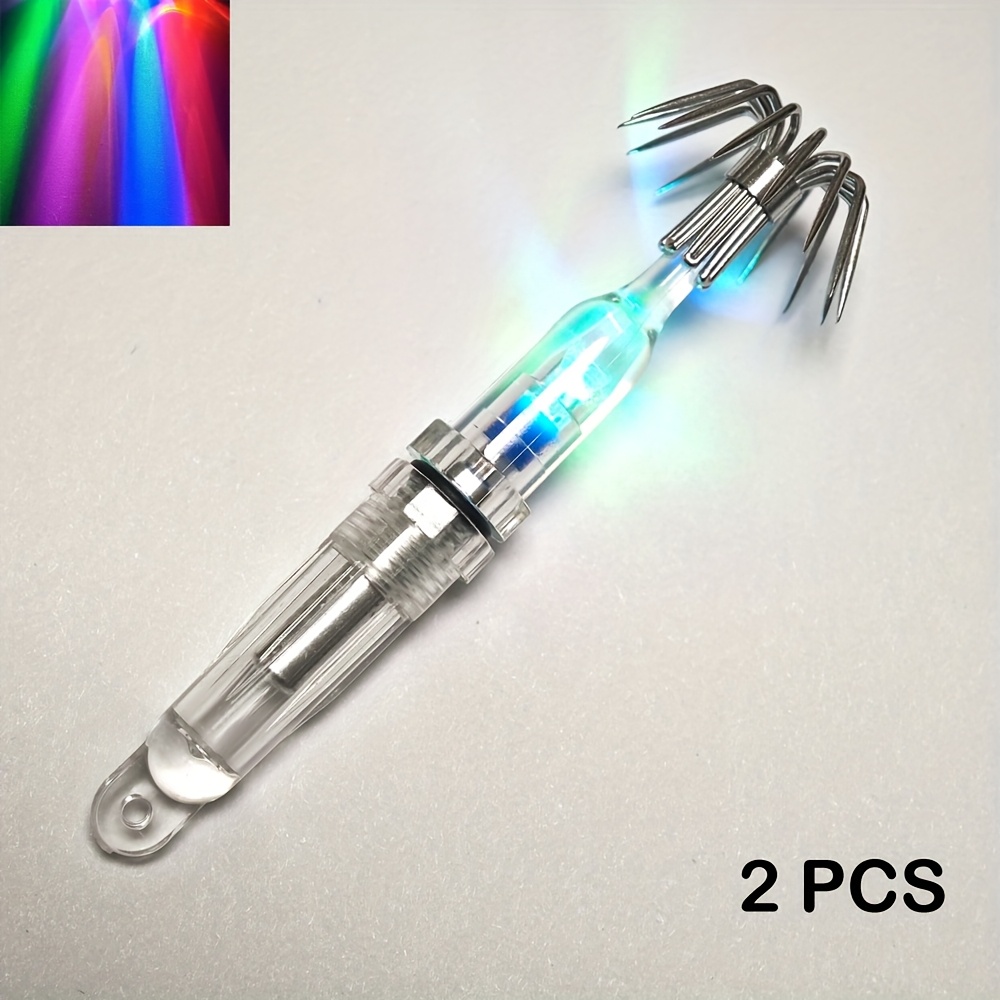 TEMU 2 pezzi Esche a Polpo, Esche da Pesca con Ami Affilati, Esche a Polpo per Pesca Notturna, Dimensioni 7Cm/2.76 Pollici per Pesci con Luce