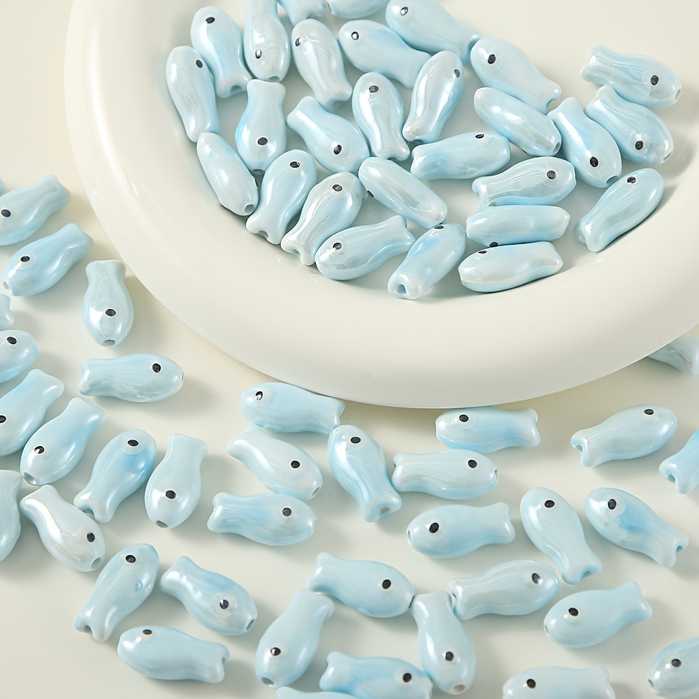 20pcs Ceramic Fish Beads Set for DIY Craft Supplies