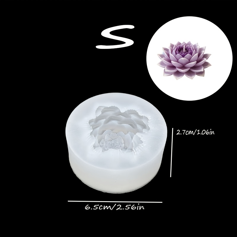 TEMU Moule en silicone 3D de lotus, moule en silicone pour bougie lotus, moule d'artisanat , moule en silicone d'art en résine pour artisanat en