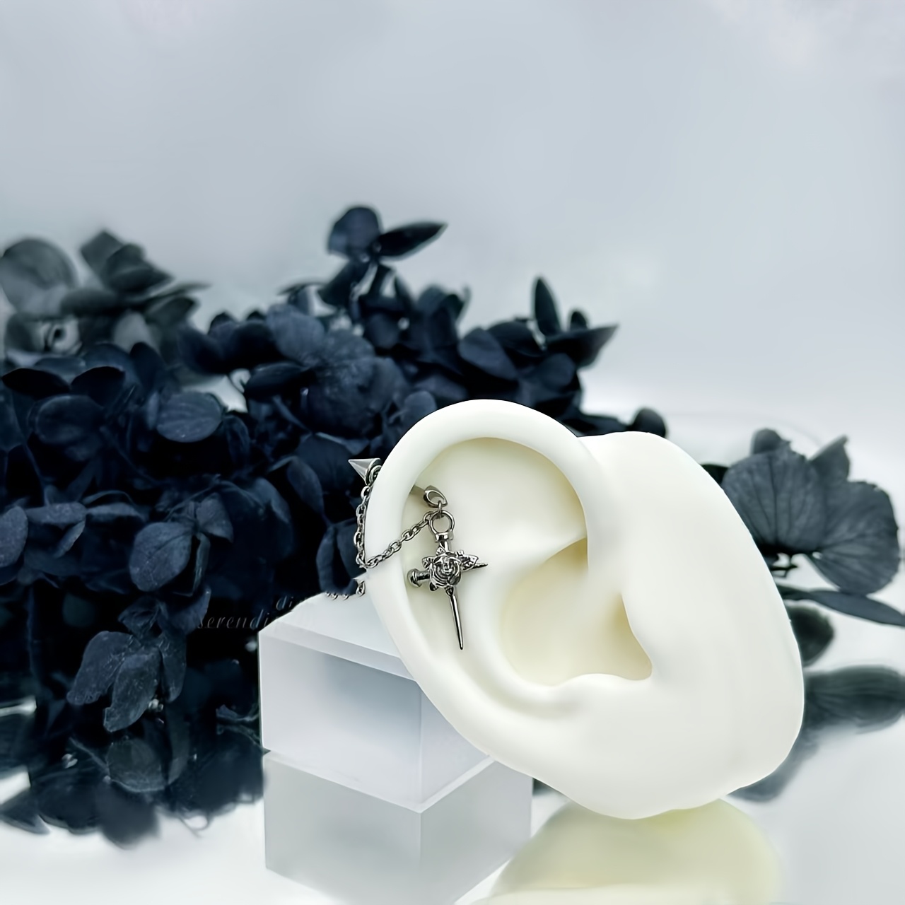 Rose Dark Helix Earring, Helix Stud, Cartilage Stud, Acu Earring, T26