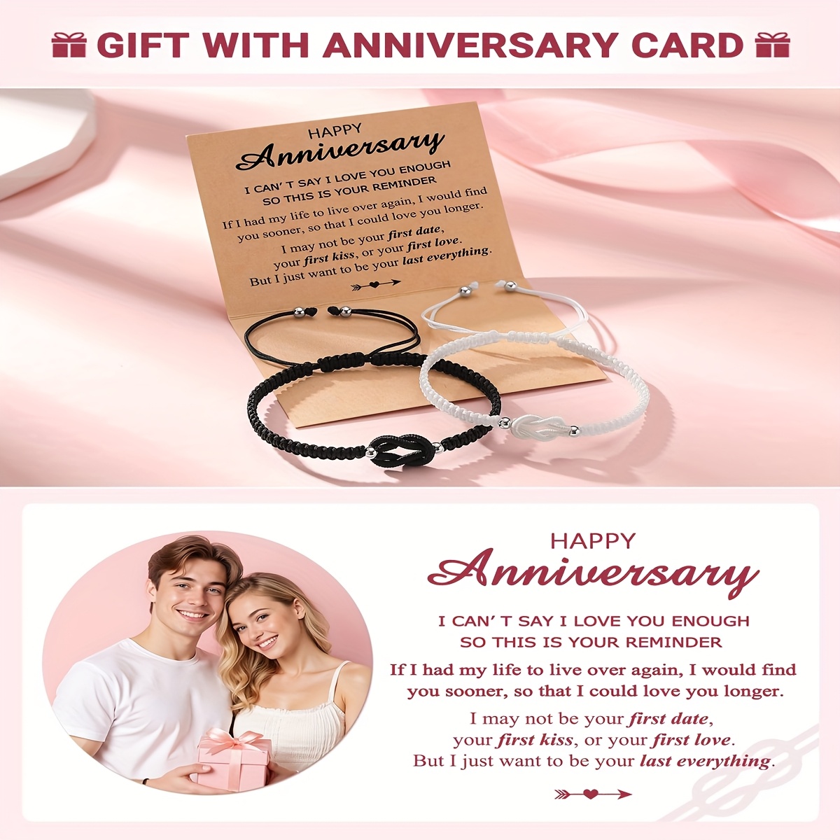Couples Adjustable Bracelets with Infinity Knot Symbol