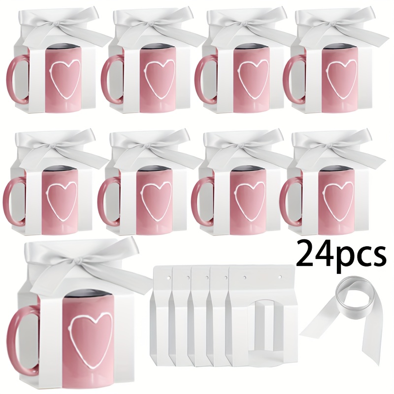 TEMU 12/24pcscup Packing Boxes, For Heat Transfer Mugs, Gift Bags, Cup Boxes With Windows, Cup Gift Packing Boxes For Shipping And, Cup Gift