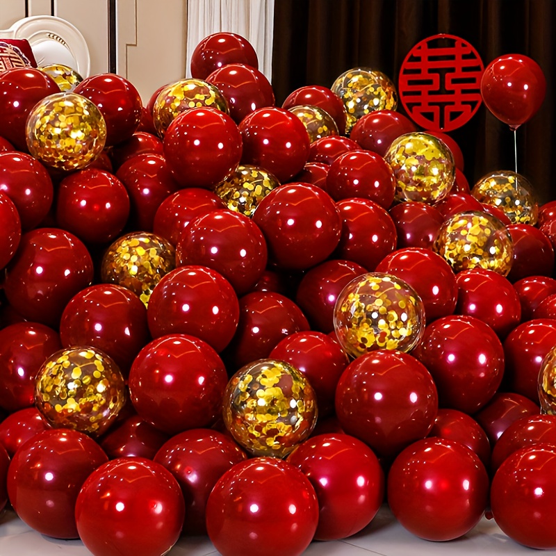 

50pcs Red & Balloons - Weddings, Birthdays, Anniversaries, Graduations, Holidays & Day Decorations