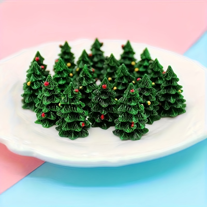 

10/20pcs Resin Christmas Tree Miniature Decorations, No Electricity Or Light Bulbs Required, Ideal For Holiday Decoration