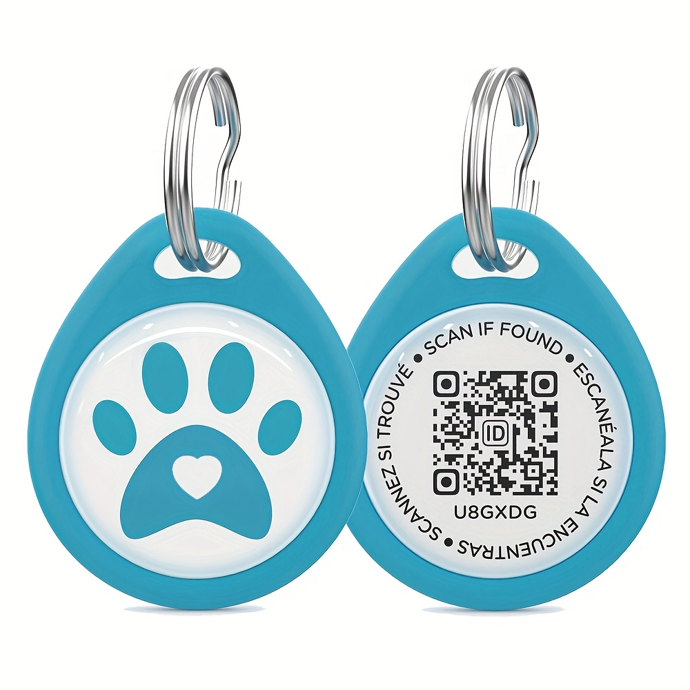 TEMU Lightweight Id Tag With - Abs Resin Nameplate, Paw Print Design, Online Profile Alerts For Instant Pet Location