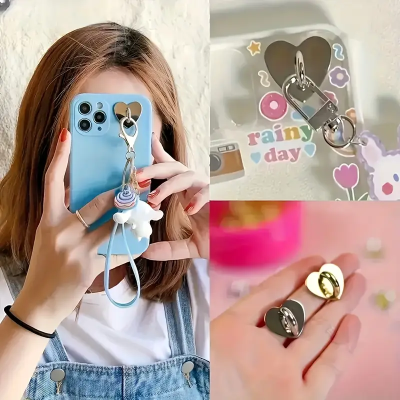 4 heart shaped metal phone case accessories phone ring heart - Temu Morocco 4 heart shaped metal phone case accessories phone ring heart - Temu Morocco