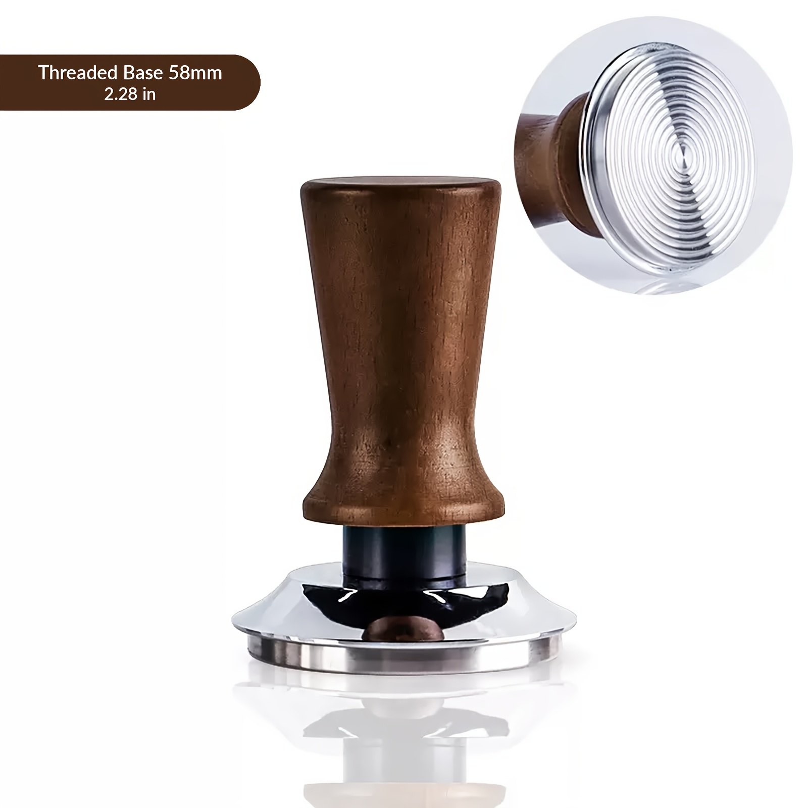 TEMU Tamper manuel 51Mm/58Mm pour - Tamper à ressort avec base ondulée en acier inoxydable, fonction de nivellement automatique, accessoire pour ,