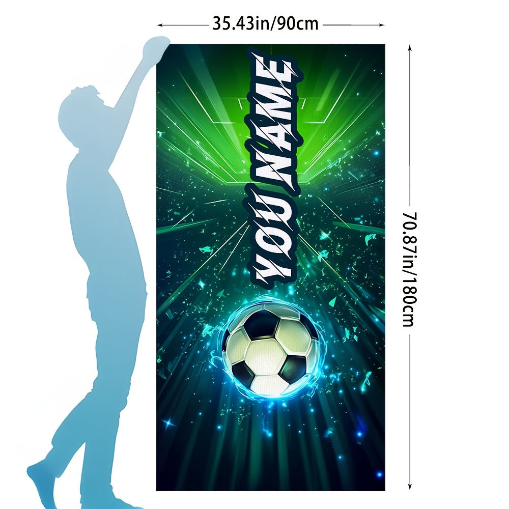 Image of Custom Name Football Beach Towel - Ultra Absorbent, Quick-dry Microfiber, Perfect For Swimming, Camping & Travel - , Low Lint, Machine Washable