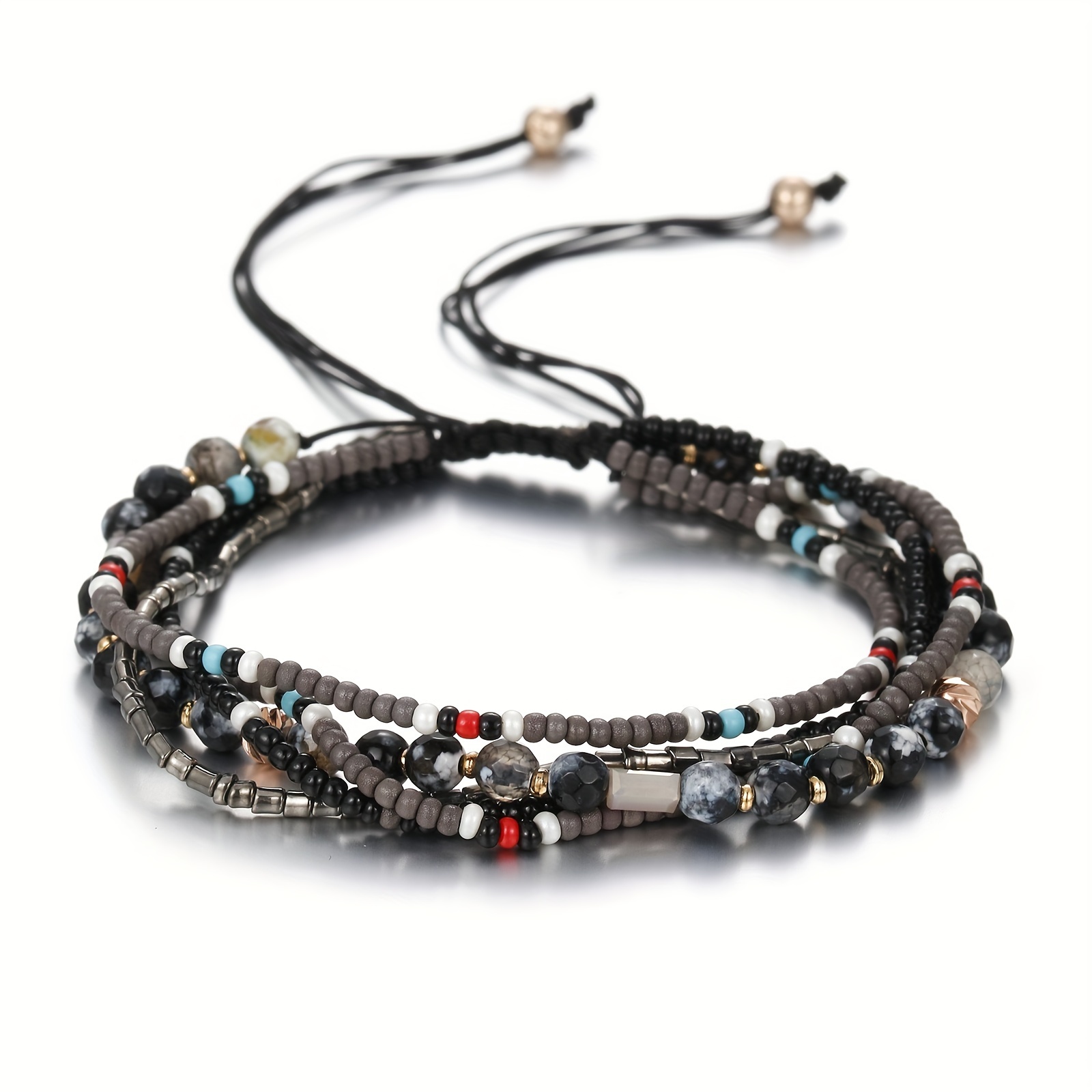 Boho Beaded Bracelet Faux Gemstone Vacation Casual Attire