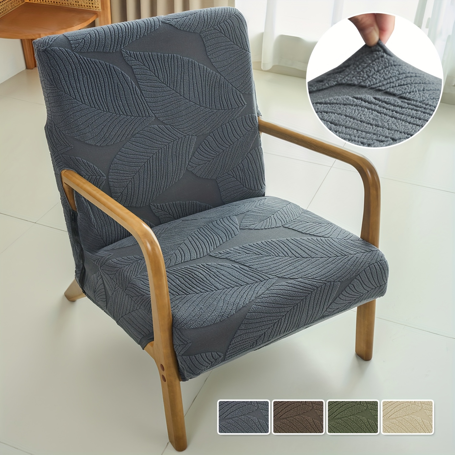imagen del artículo 1   para silla con   de  s -   elástico con cremallera lateral y   inferiores,   polar lavable en máquina amigable para mascotas, decoración   para protección de sofás y sillones, diseño de motivo de   | material estirable, cubierta para sillón