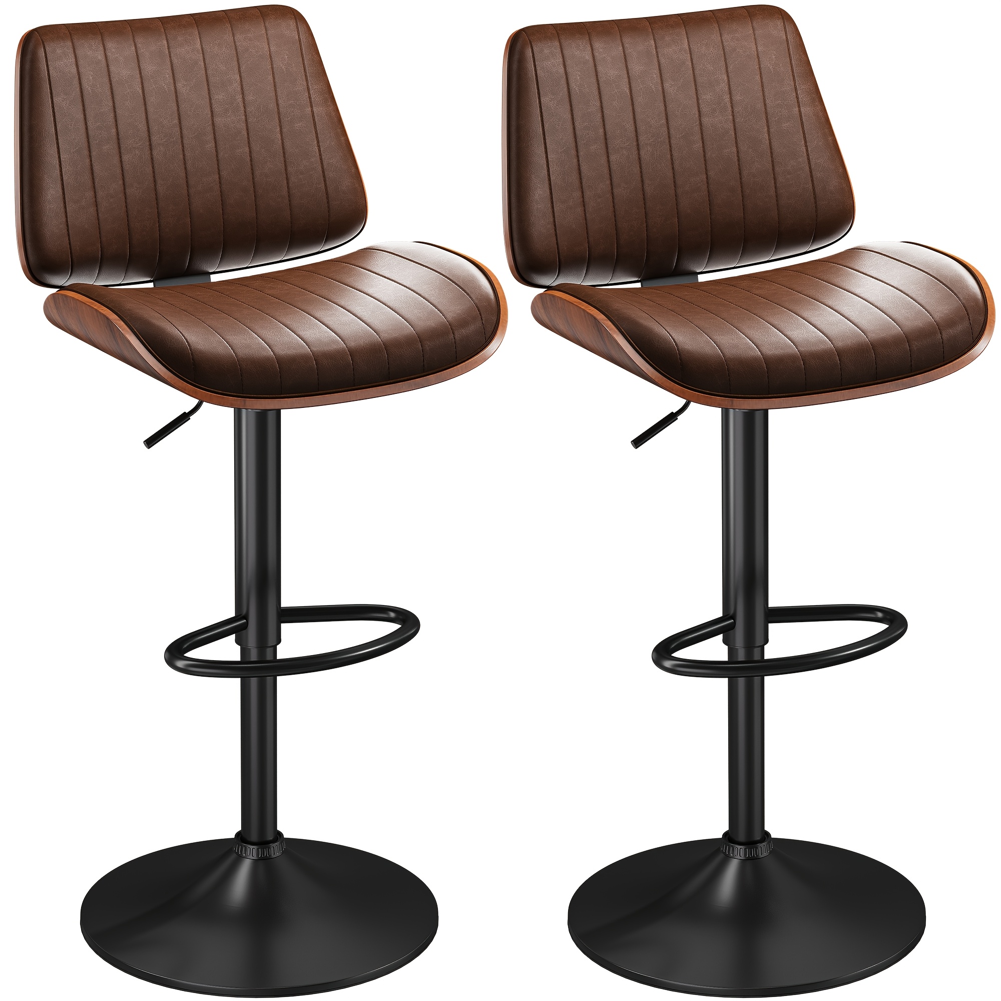 bar stools set of 1 2 armless adjustable swivel barstools pu leather kitchen counter height barstools kitchen counter height barstools with back support for dining room kitchen and living room Product details 20