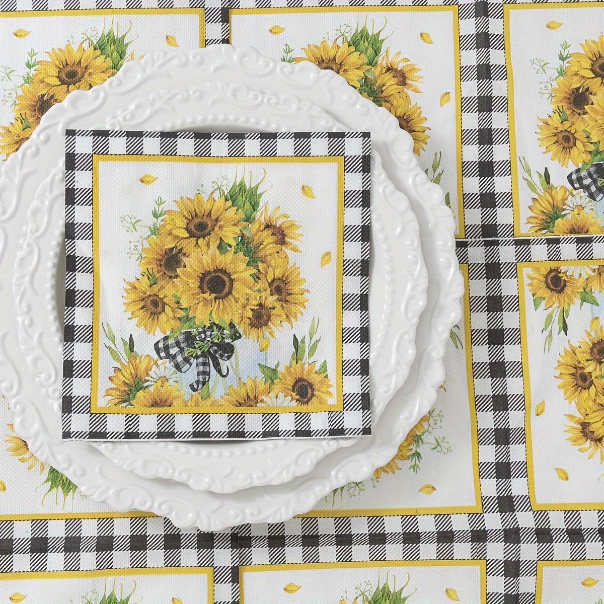 

20-piece Sunflower Disposable Napkins For Parties - Perfect For Housewarming, Bachelorette, Wedding & Birthday Celebrations