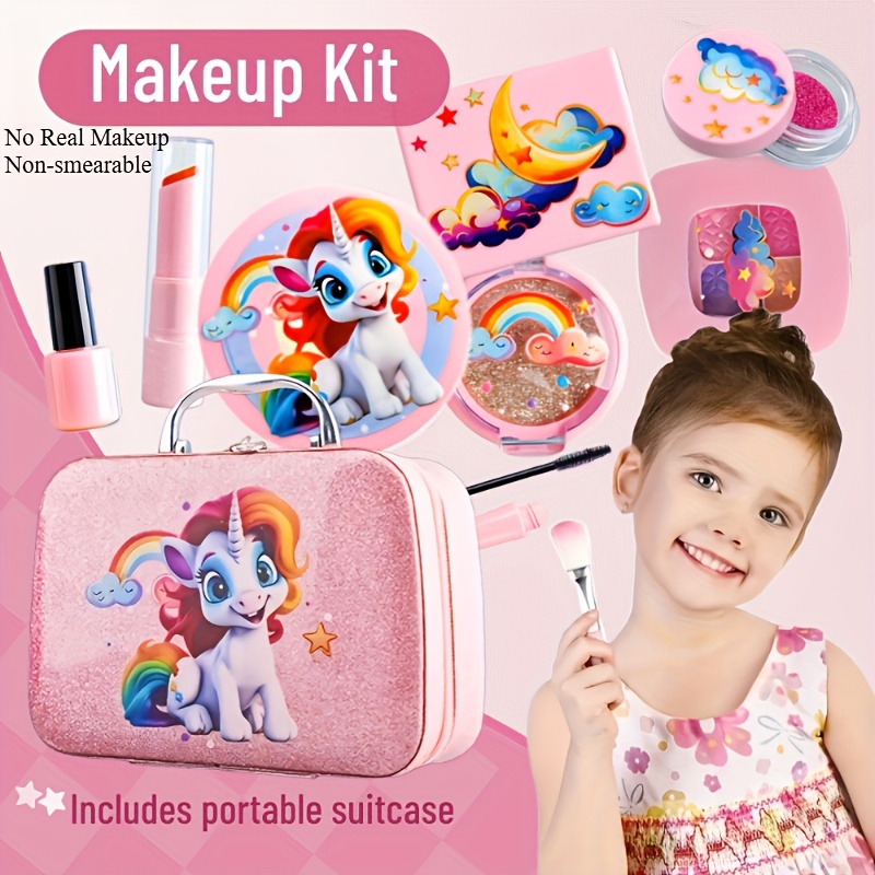 makeup kit for girls childrens simulation cosmetic set makeup set for pretend play girls lipstick eyeshadow nail polish cannot be   ideal christmas and birthday gift for girls ages 3 12 0