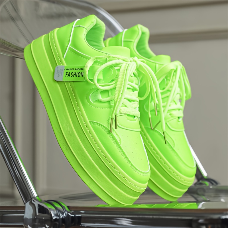 Stylish Olive and Neon Sneakers s-l400.jpg main image 4