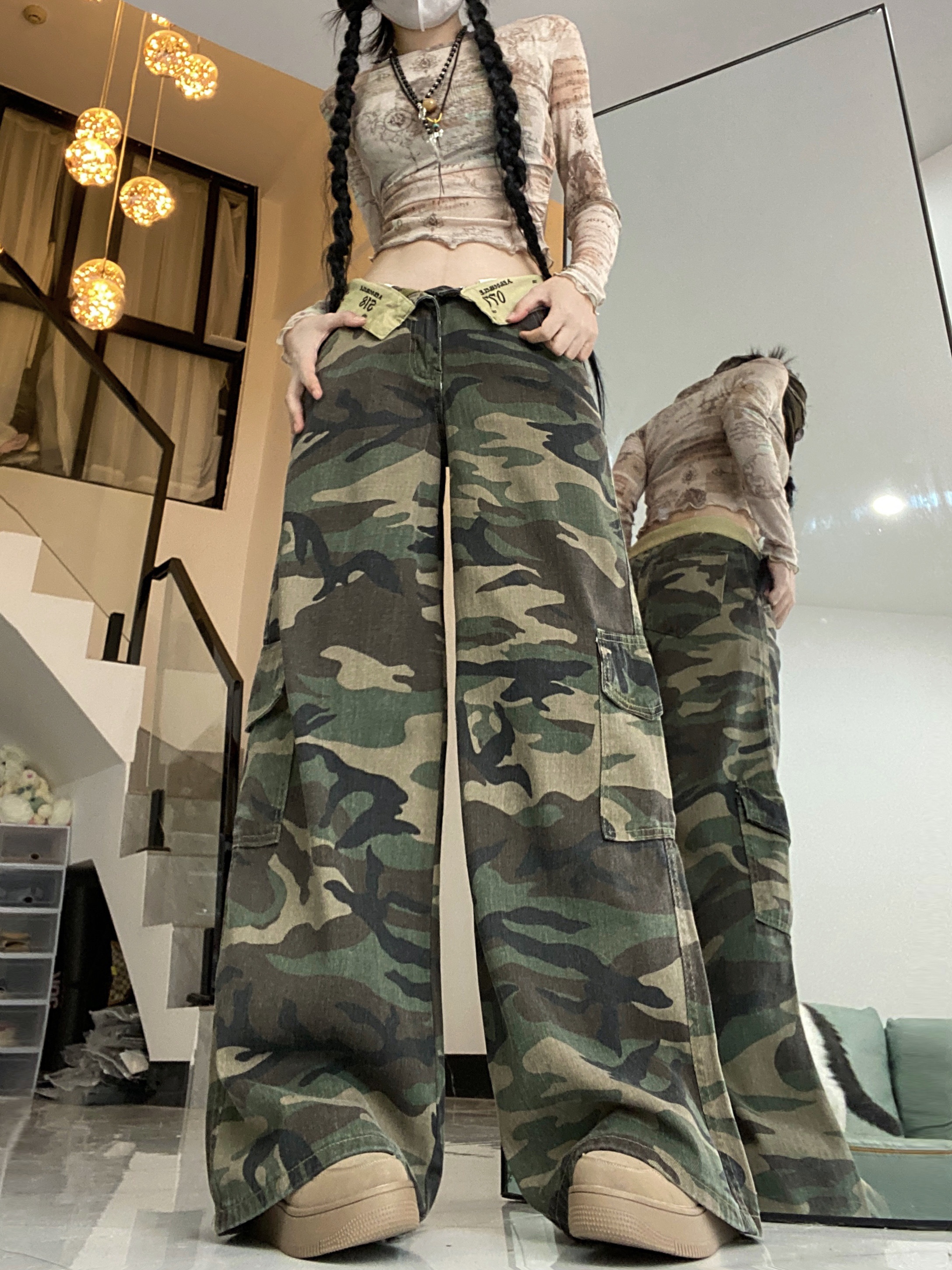 Roupa Camuflada Feminina CalÃ§a Do Exercito Feminina Larga Calca