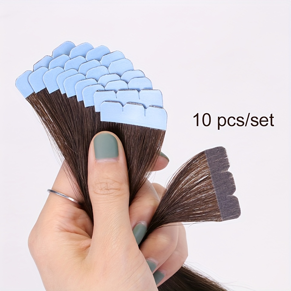 invisible seamless tape in hair extensions ranging from 12 to 20 inches with double sided mini tape details 3