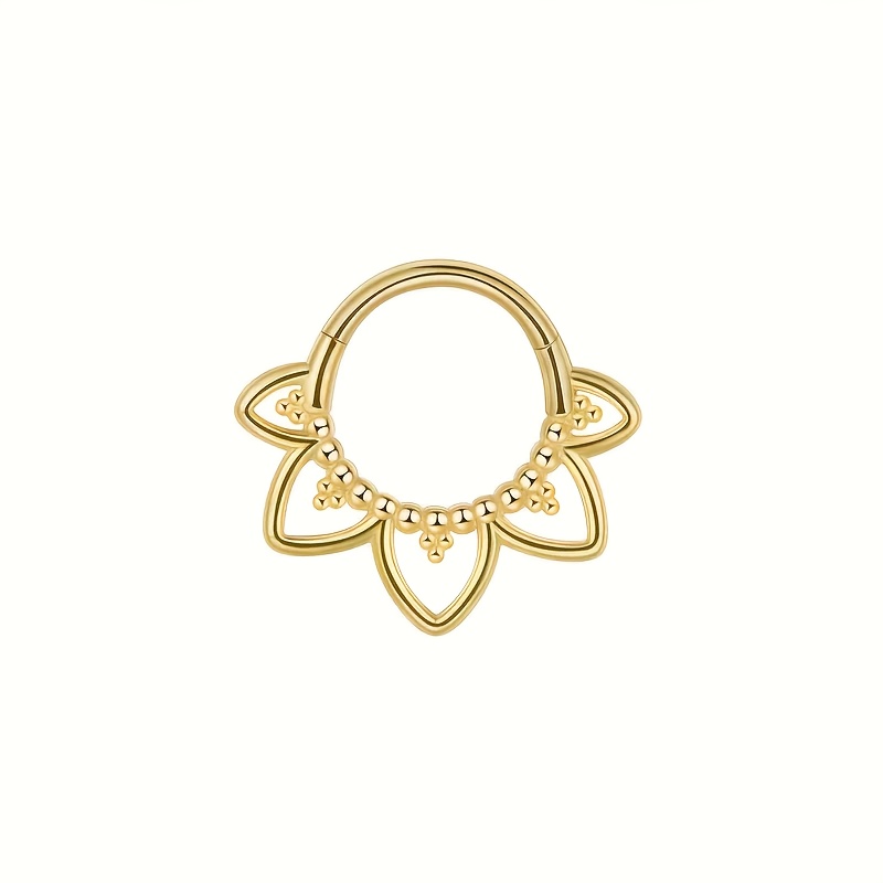 1pc Of Vintage Style Stainless Steel Nose Ring - 16g Nasal Septum And Ear Bone Piercing Jewelry, Suitable For 8mm/10mm Daith Hole, Suitable For Daily Wear And Gift