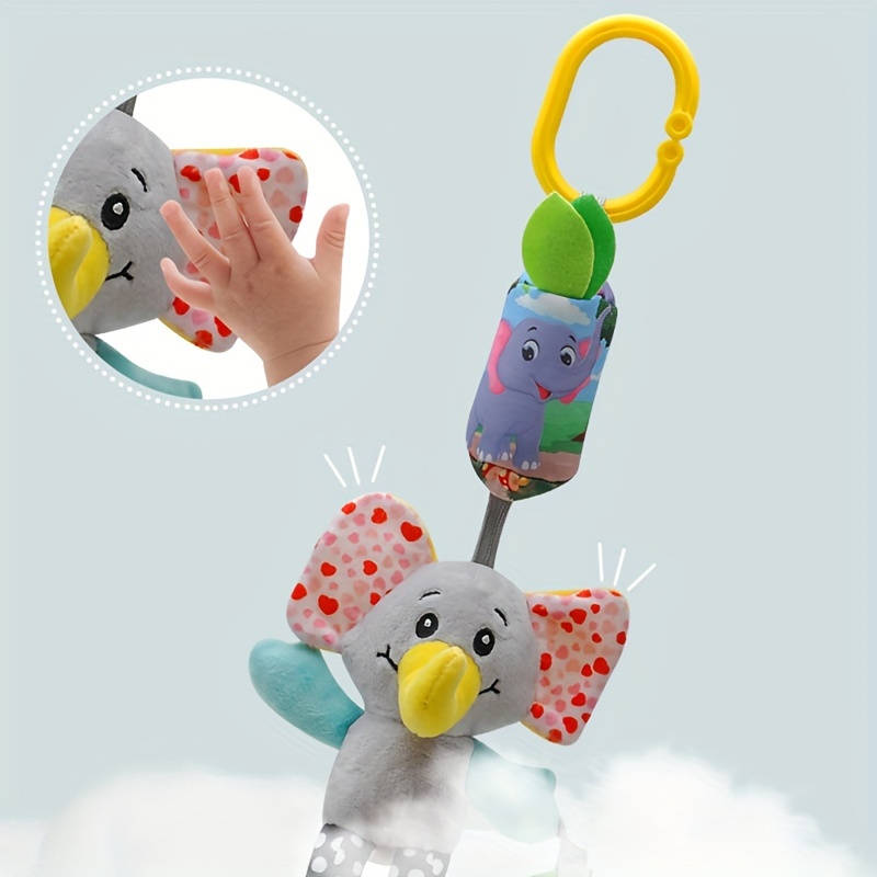 adorable animal wind chime teething toy cartoon   cat monkey elephant owl   youngsterss crib or car seat ideal christmas thanksgiving halloween easter gift details 4