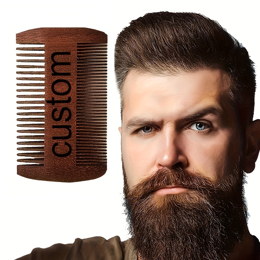 

Custom Engraved Black Sandalwood Comb - Men's Beard & Women's Hair, Anti-static & Medium Teeth, Ideal Gift For Couples