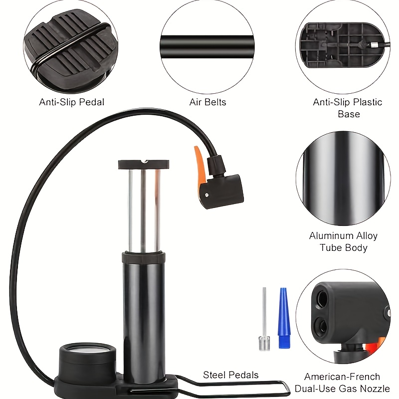 Manual High Pressure Portable Air Pump with Digital Gauge & Barometer - Heavy-Duty Aluminum/PC Construction, Large Pressure Gauge, Sturdy Base & Ergonomic Handle for, Car, Motorcycle, EV, Inflatable Boats, Balls, Pools - Heavy-Duty Tire Inflator, Compact & Portable Design, No Electricity Required, Portable Air Pump Manual, Air Pump for Car Tires, Balloon Pump, Air Pump for Bicycles Manual, Mini Portable Air Pump