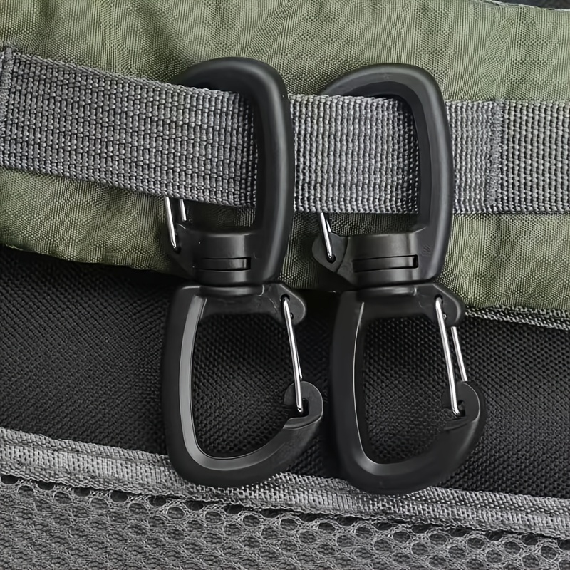 2pcs Outdoor Multi-functional Hook Clip | 360 Degree Rotation Figure-8 Tightening Design | Pom Material Lightweight And Durable Keychain Hook | Outdoor Essential