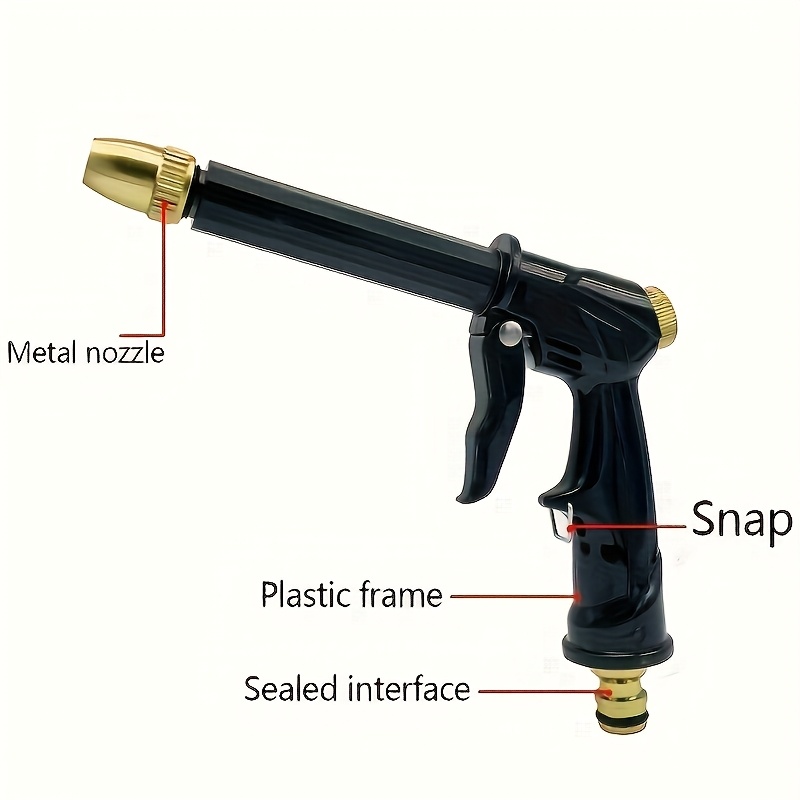 TEMU High-pressure Car Wash Spray With Long Black Hose – Heavy-duty Rv Cleaning & Maintenance, Fit For Us Cars, , Vehicle Maintenance | Versatile Nozzle | Plastic