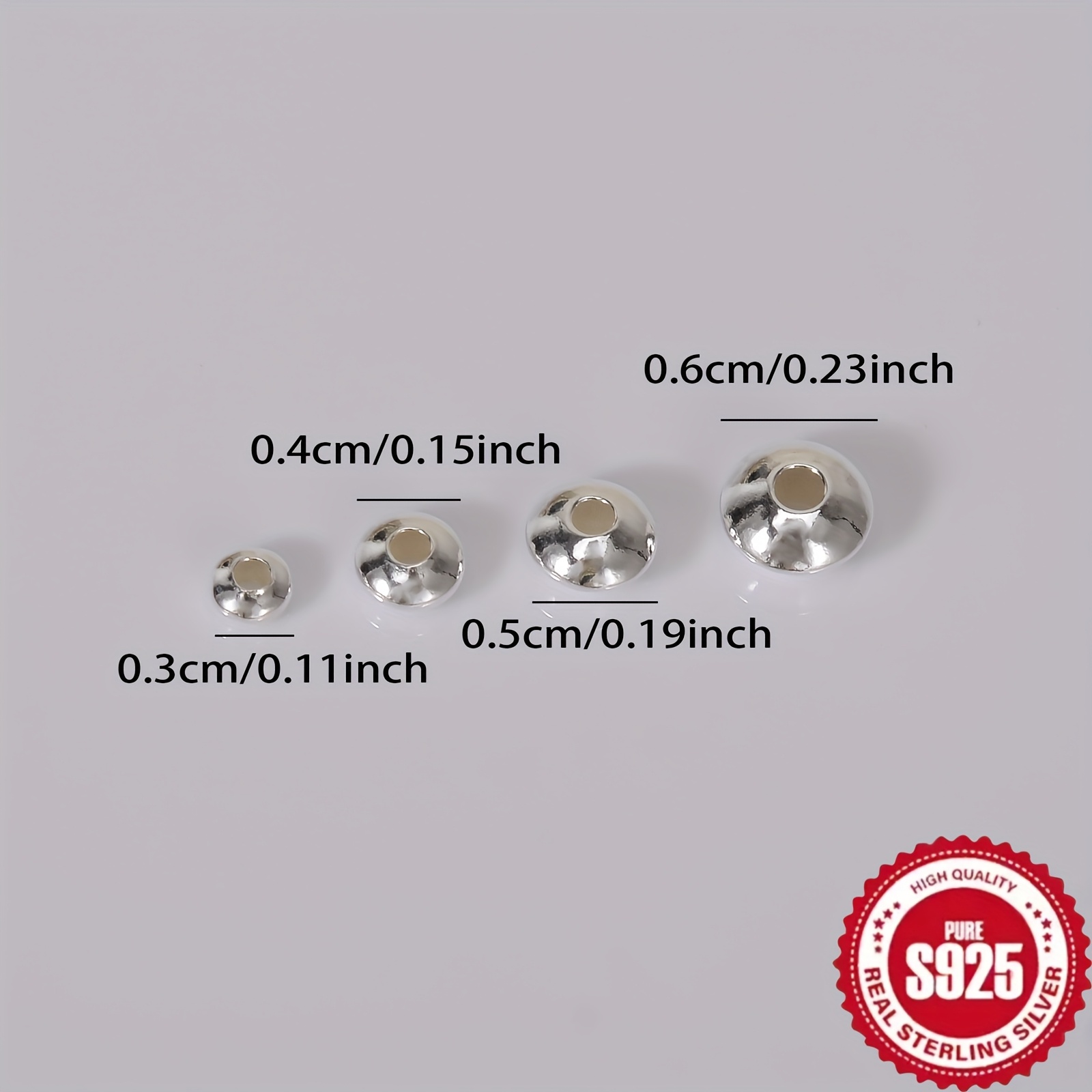 50pcs S925 Sterling Silver Spacer Beads for Jewellery Making